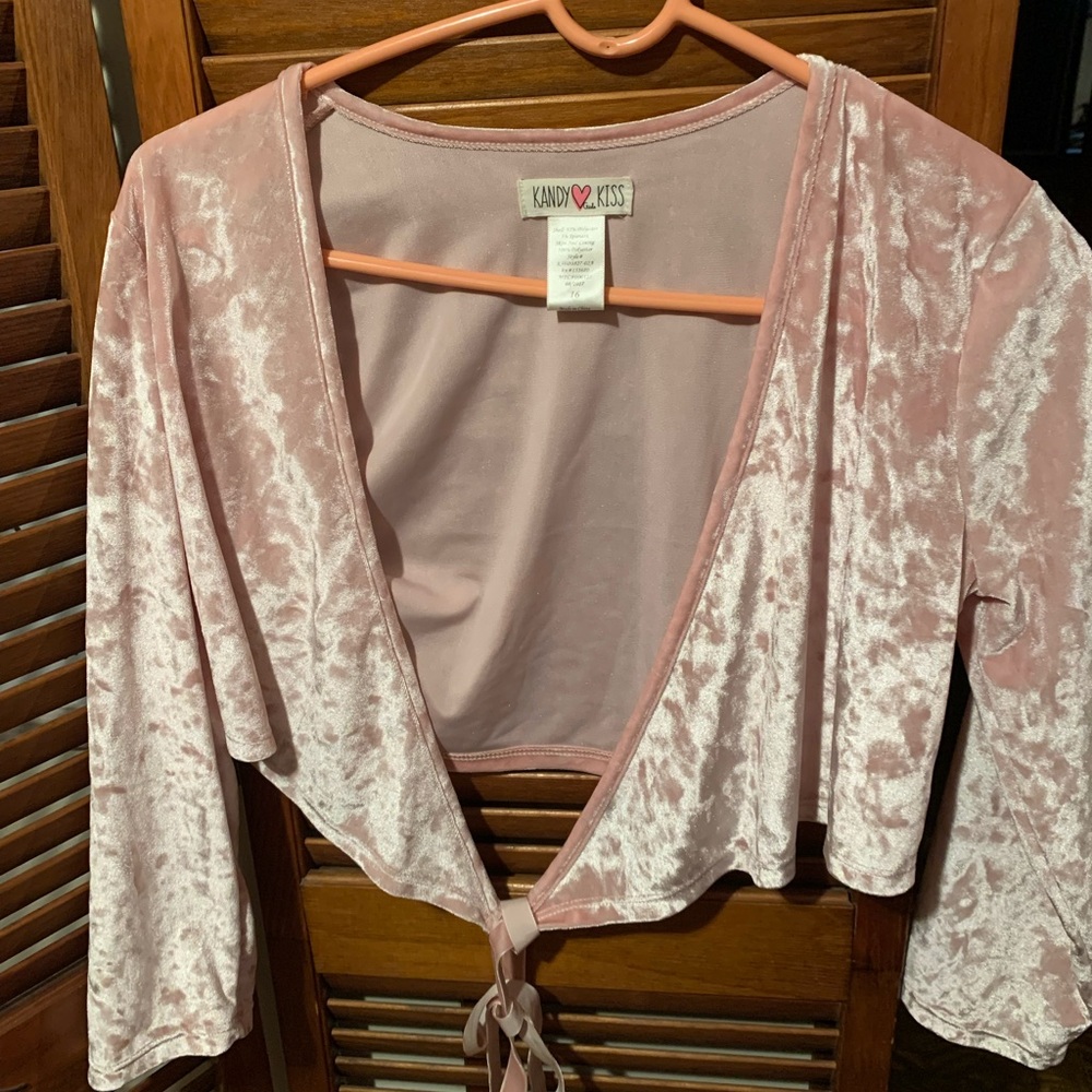 pink velvet sweater